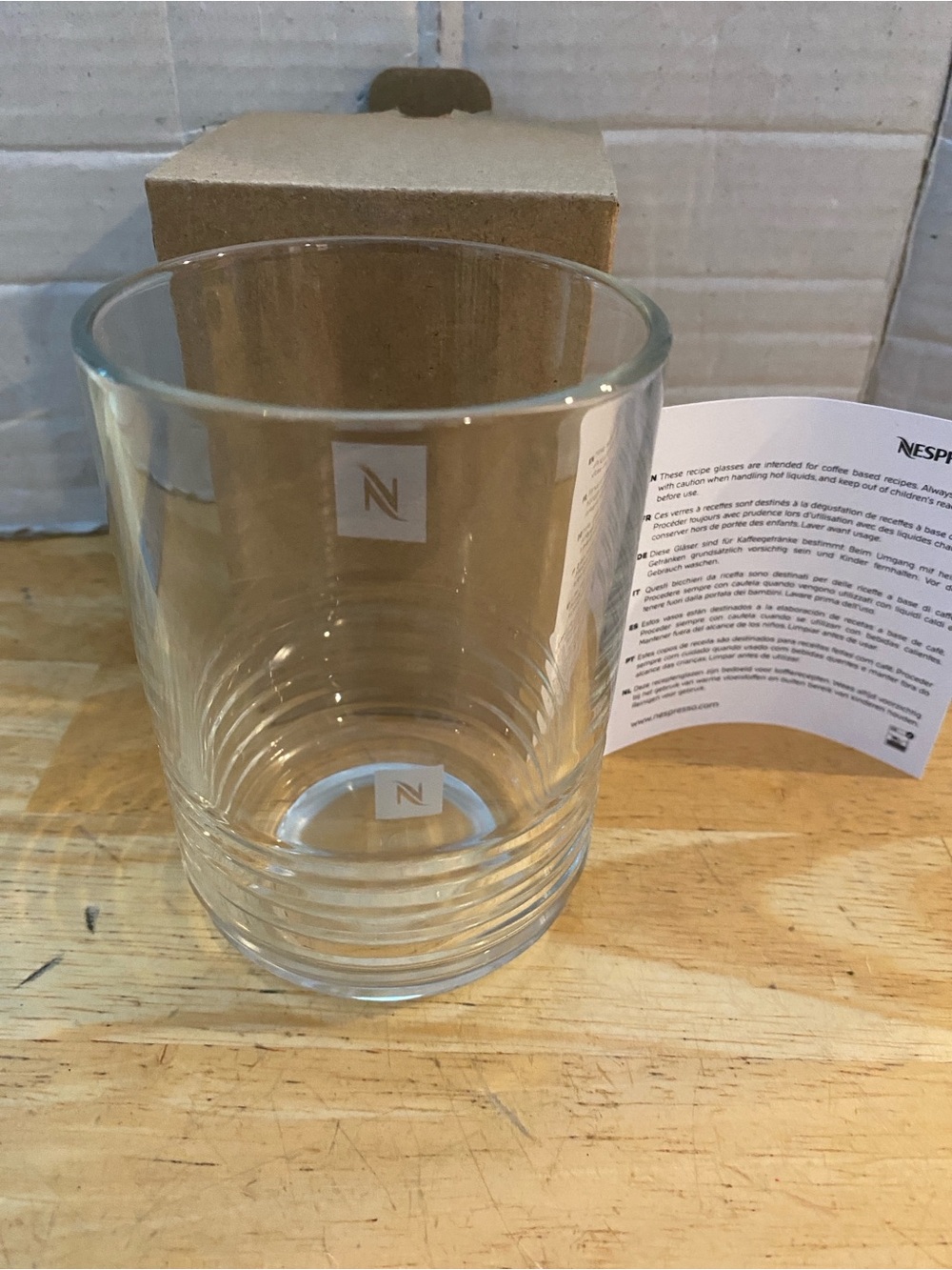 Nespresso Clear Glass Tumbler - Barista Recipie Glass holds 11.8 oz NIB NWT